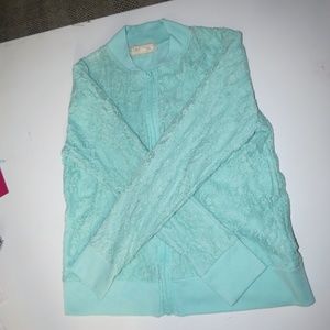 lace sea green jacket